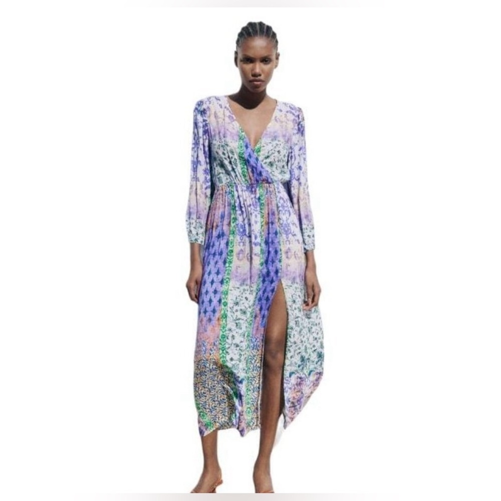 NWT ZARA PATCHWORK PRINT DRESS